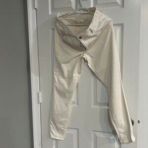 Women's White Soft Brushed Cotton Skinny Pants by Loft  Size 12